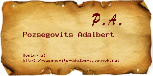 Pozsegovits Adalbert névjegykártya